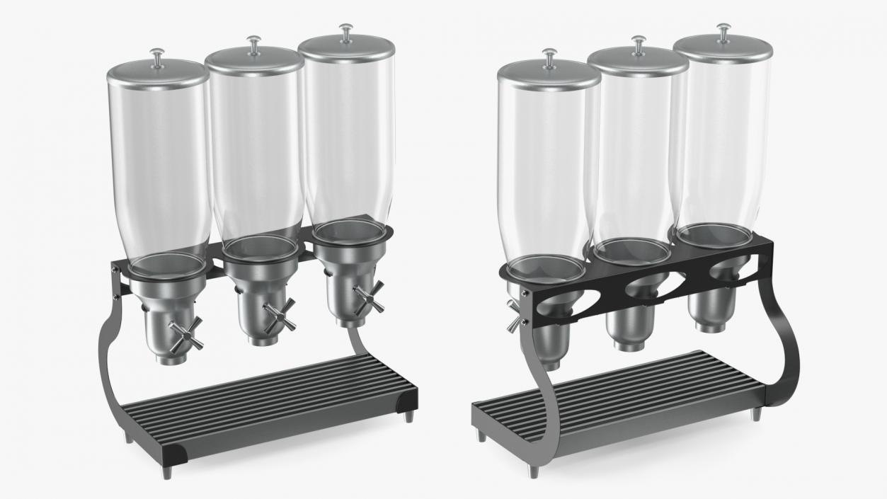 3D Triple Dispenser Dry Food Metal Base