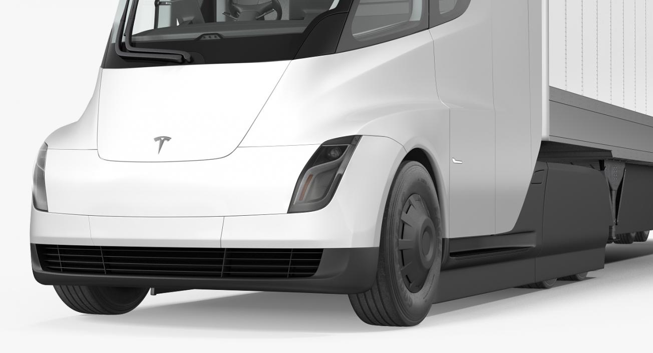 3D Tesla Semi Truck with Trailer Rigged
