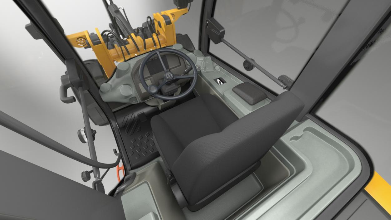 3D Volvo L25 Electric Loader with Pallet Fork Simple Interior model