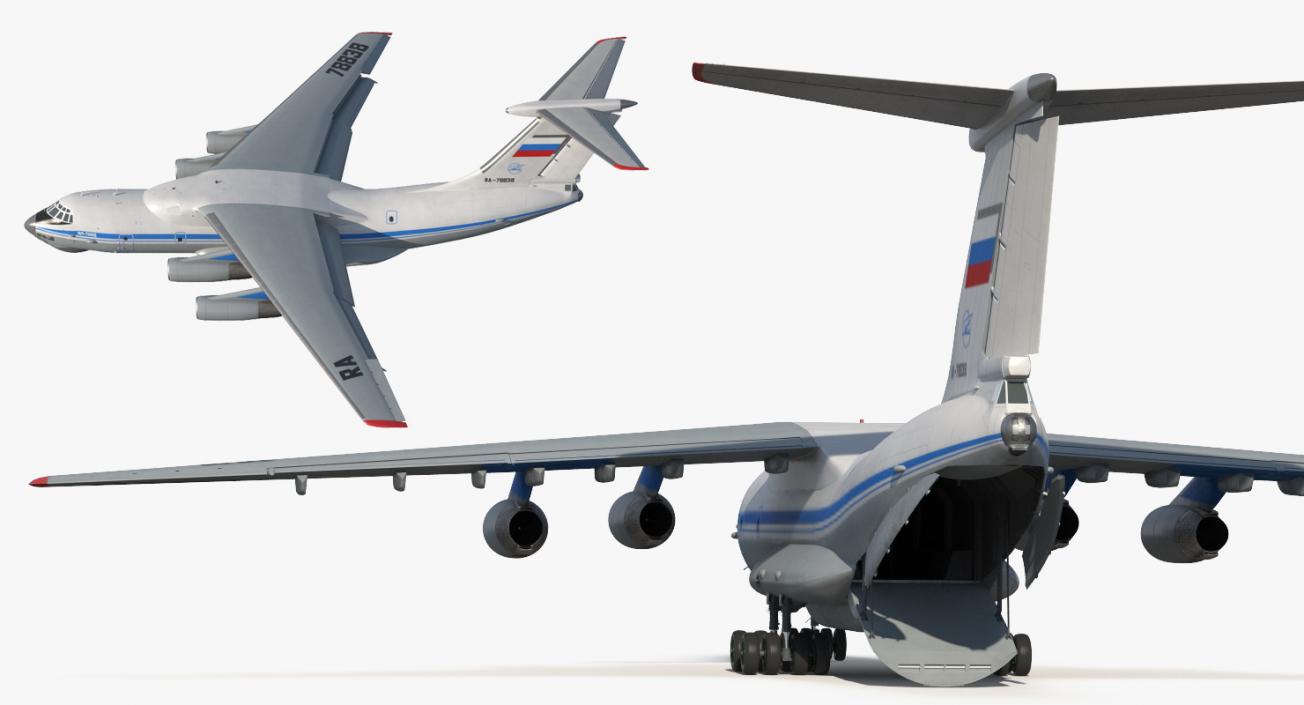 Ilyushin Il-76 Civil Transport Rigged 3D