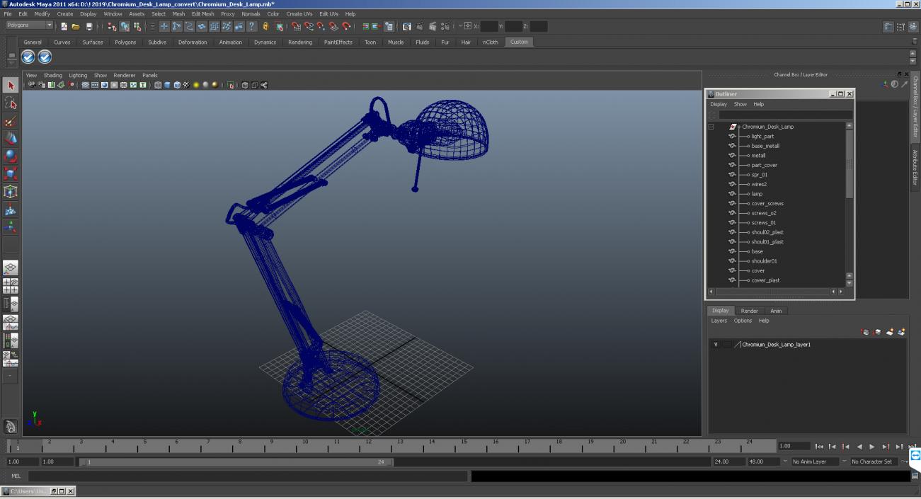 Desk Lamp Blue 3D model