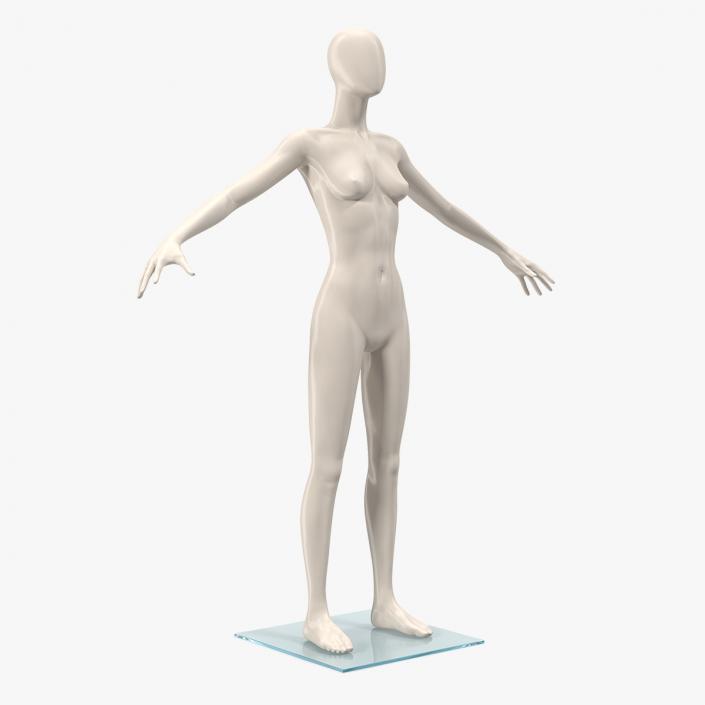 3D Female Mannequin T-Pose model