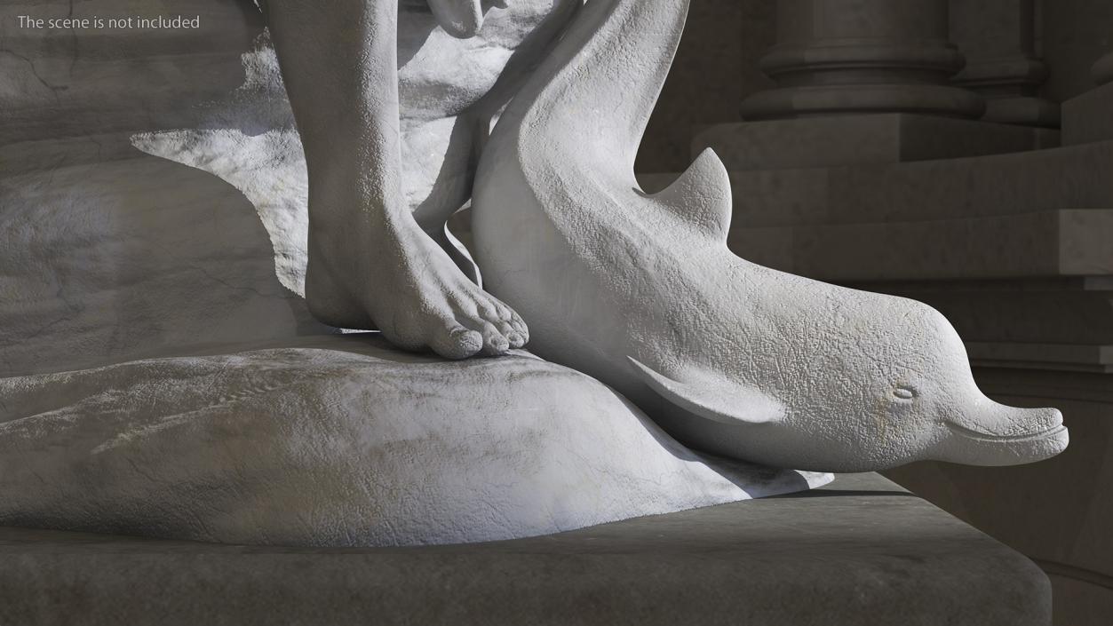 3D model Antique Poseidon Marble Statue