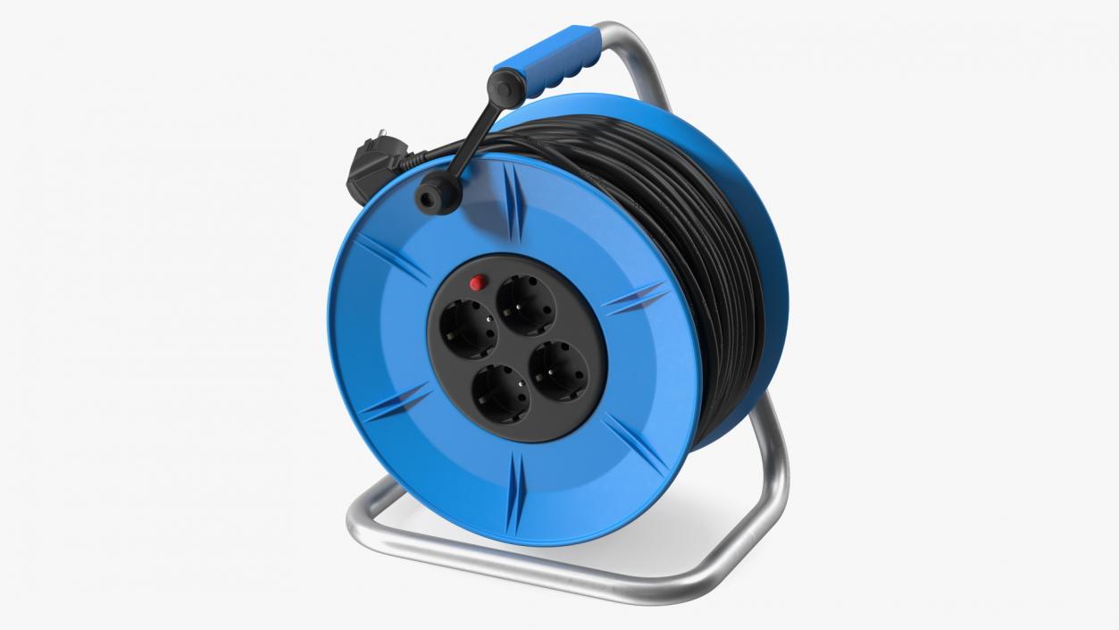3D Extension Cord Reel with 4 Electrical Power Outlets