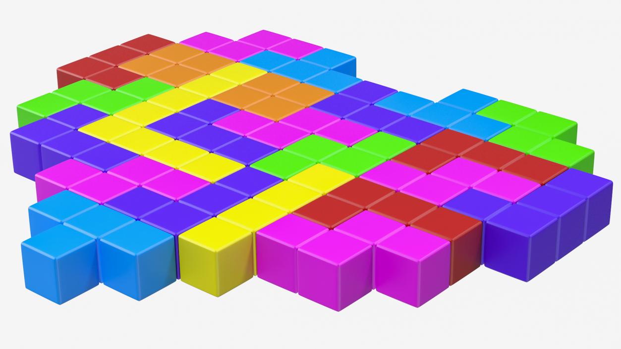 Tetris Blocks Heart 3D model