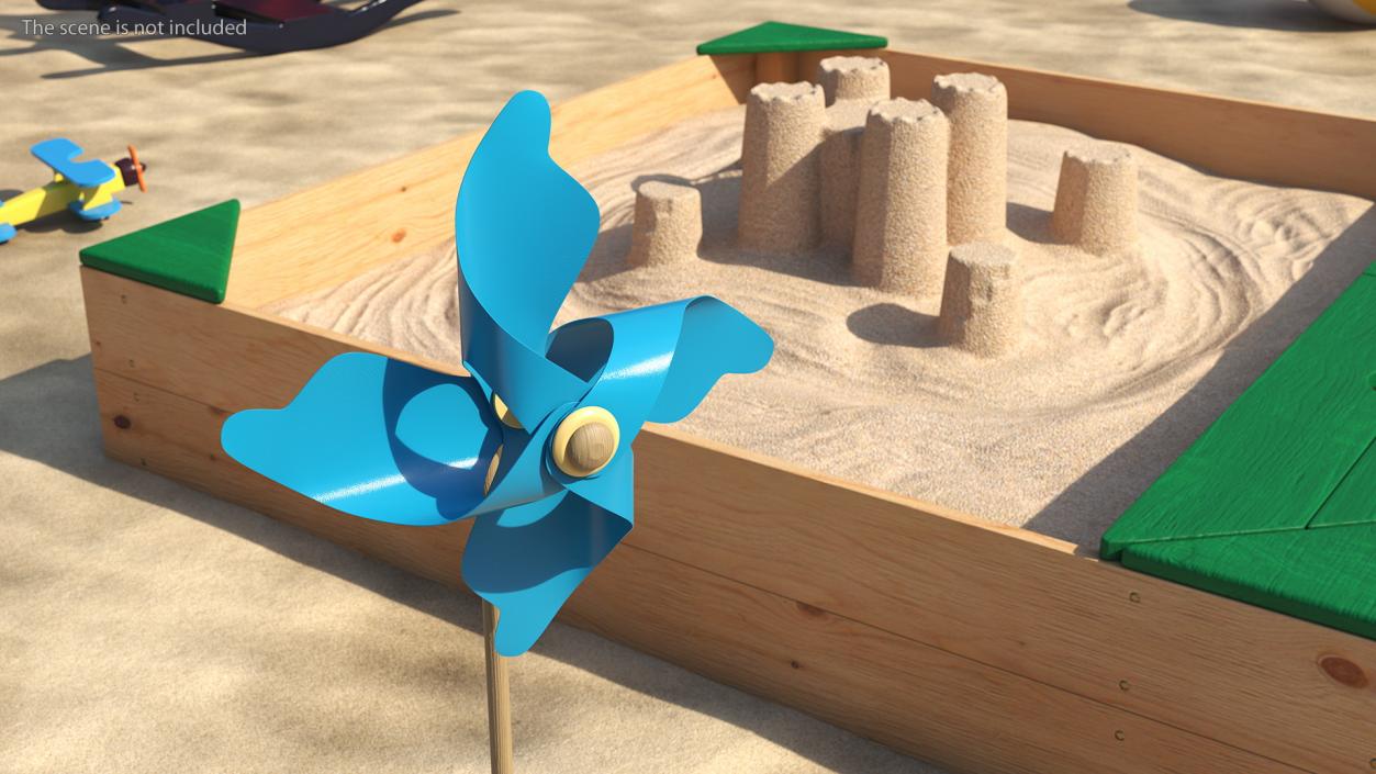 3D Pinwheel Blue model