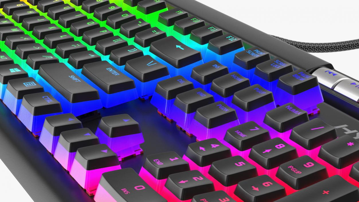 3D model HyperX Alloy Elite RGB Gaming Keyboard switched On