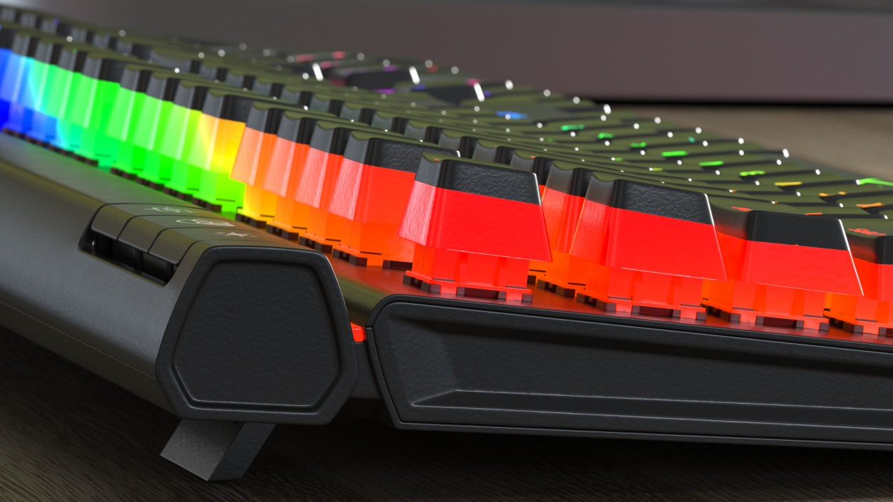 3D model HyperX Alloy Elite RGB Gaming Keyboard switched On