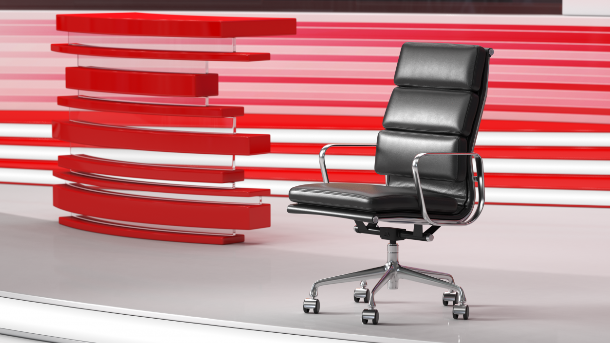 Executive Chair Black Leather 3D model