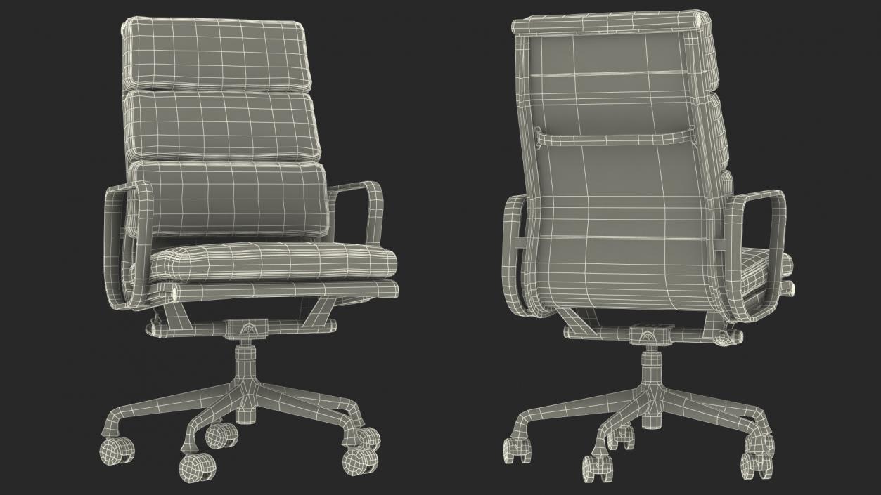 Executive Chair Black Leather 3D model