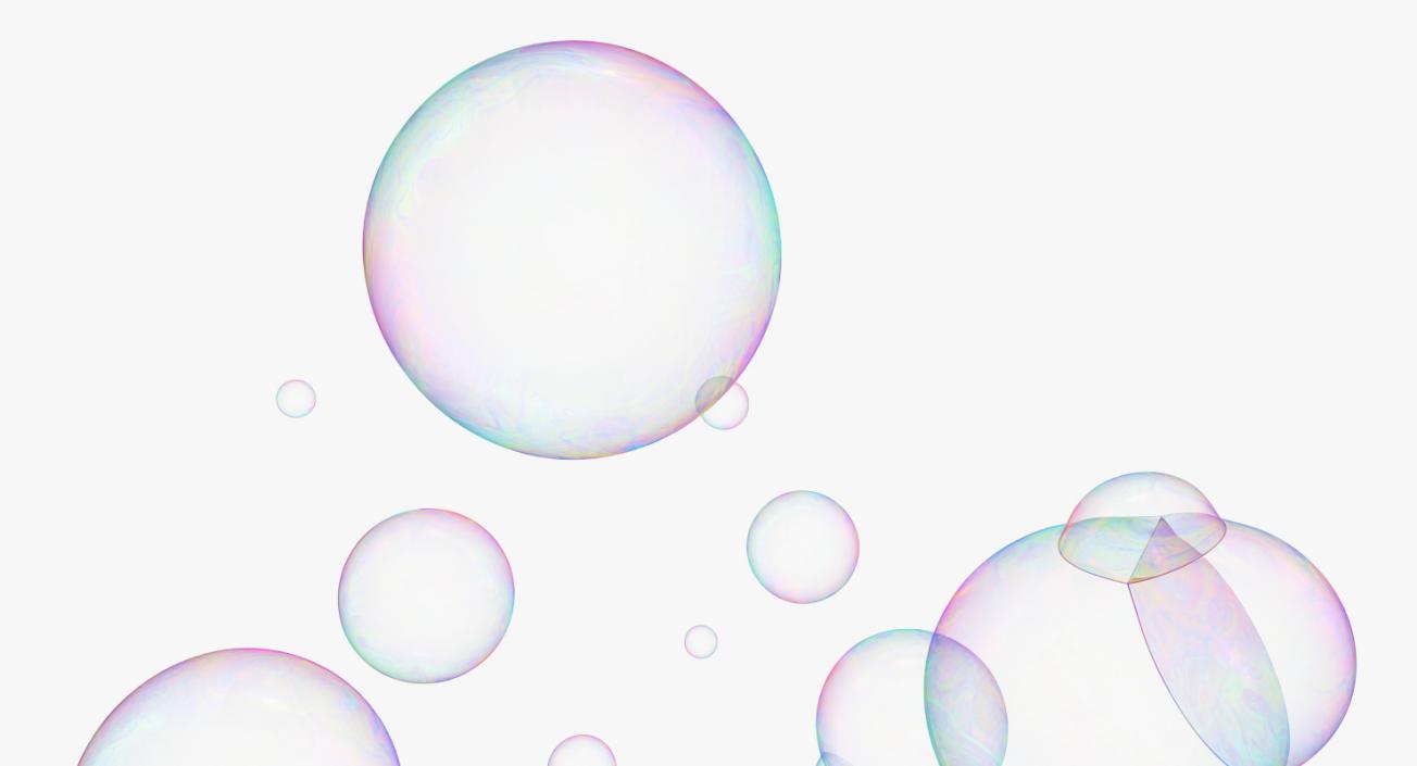 3D Colorful Soap Bubbles