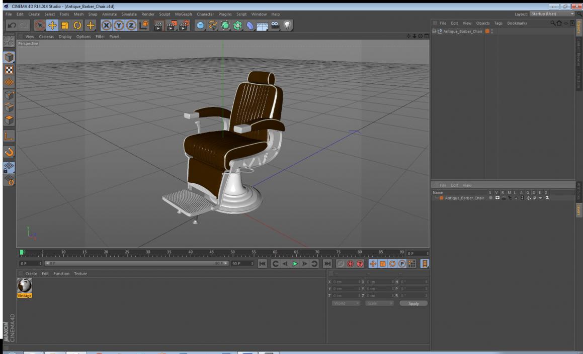 3D model Antique Barber Chair
