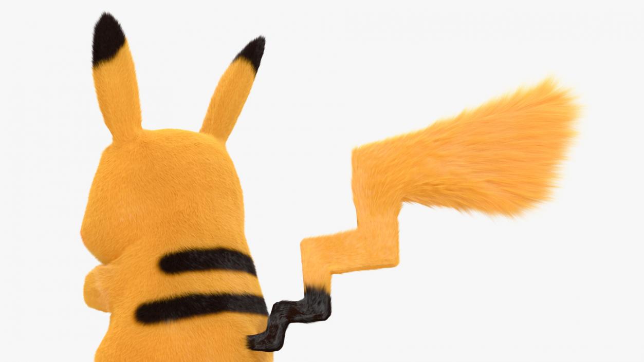 3D Anime Character Pikachu Angry Fur model