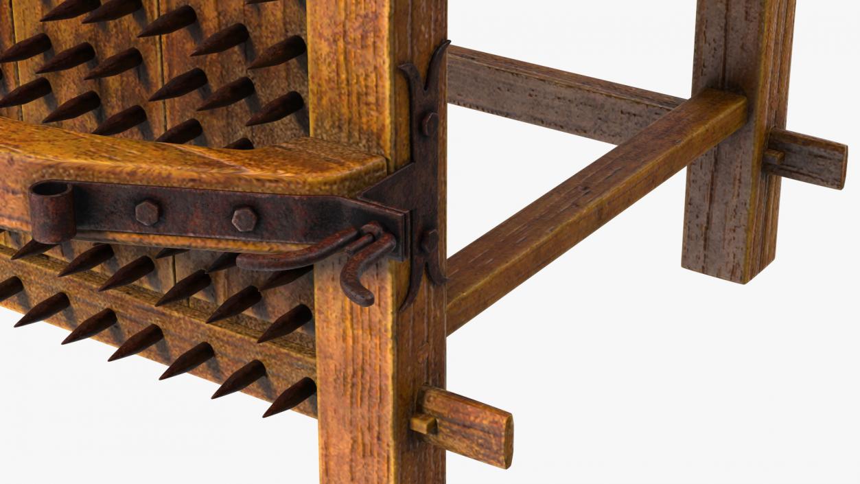Medieval Torture Chair with Spikes 3D model