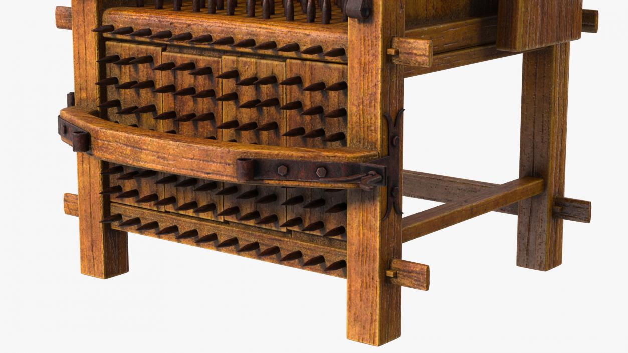 Medieval Torture Chair with Spikes 3D model
