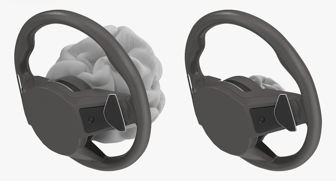 3D model Steering Wheel with Airbag Animated