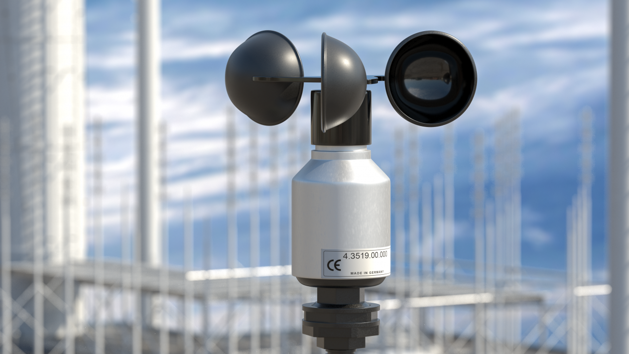 3D Anemometer Wind Speed Sensor model