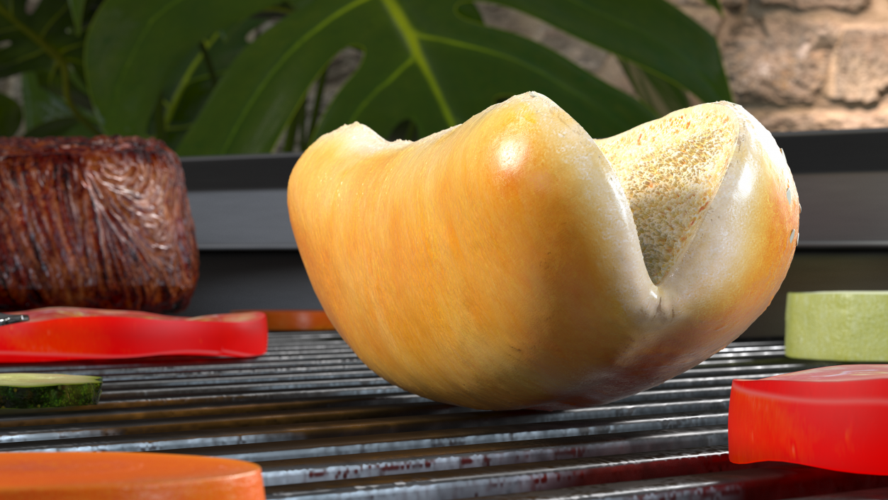 Cut Sesame Bun 3D model