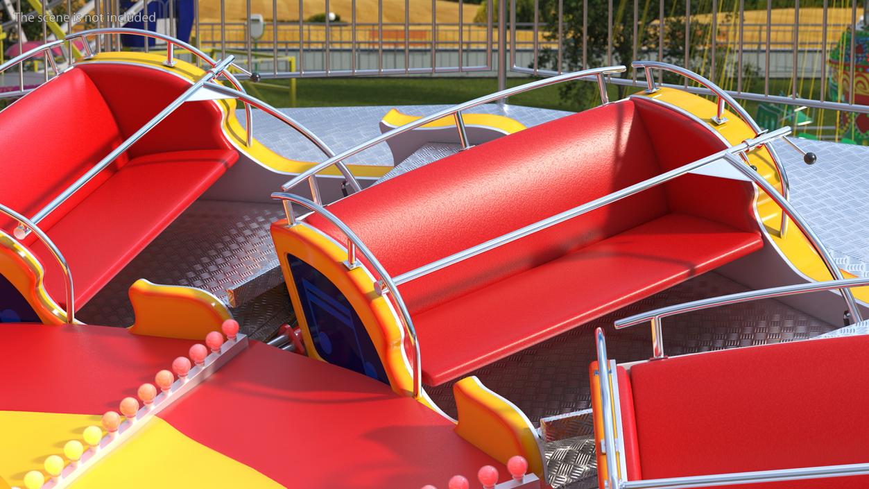 Flat Ride Round Carousel 3D model