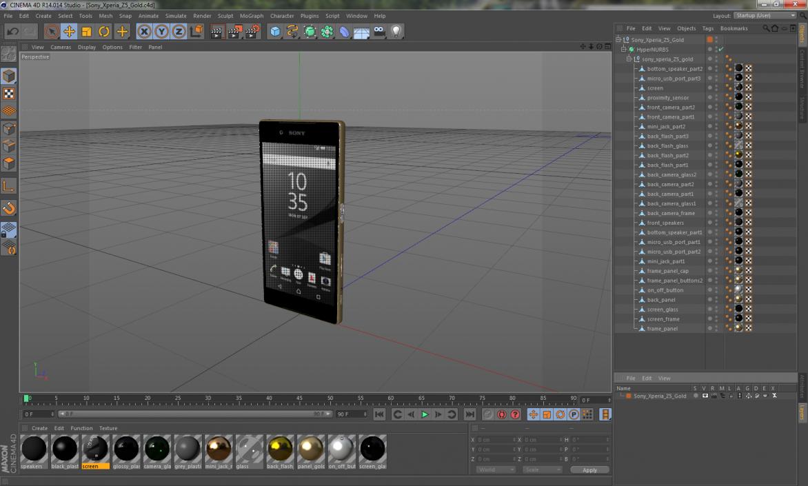 Sony Xperia Z5 Gold 3D model