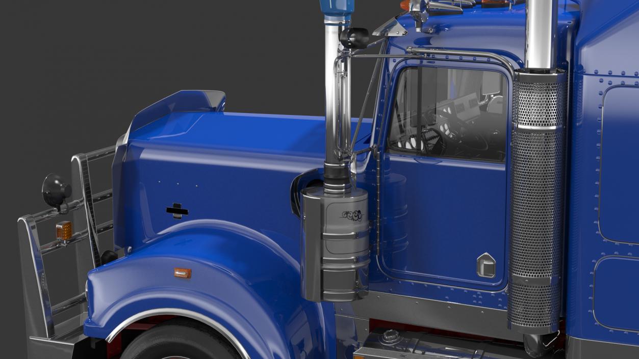 3D model Vintage Semi-Truck Rigged