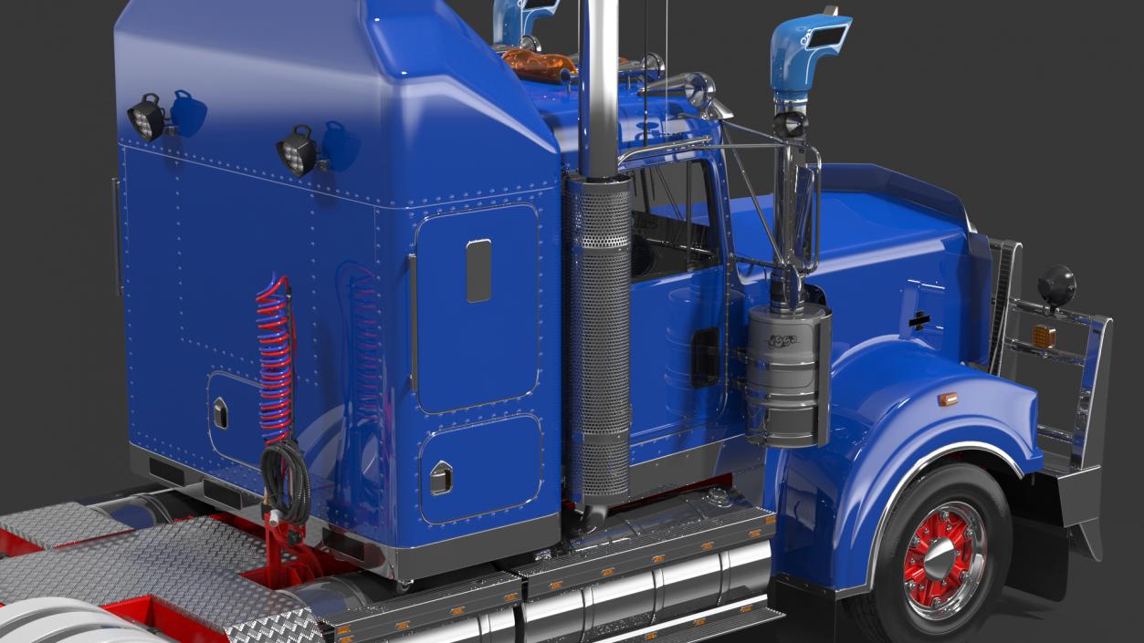 3D model Vintage Semi-Truck Rigged