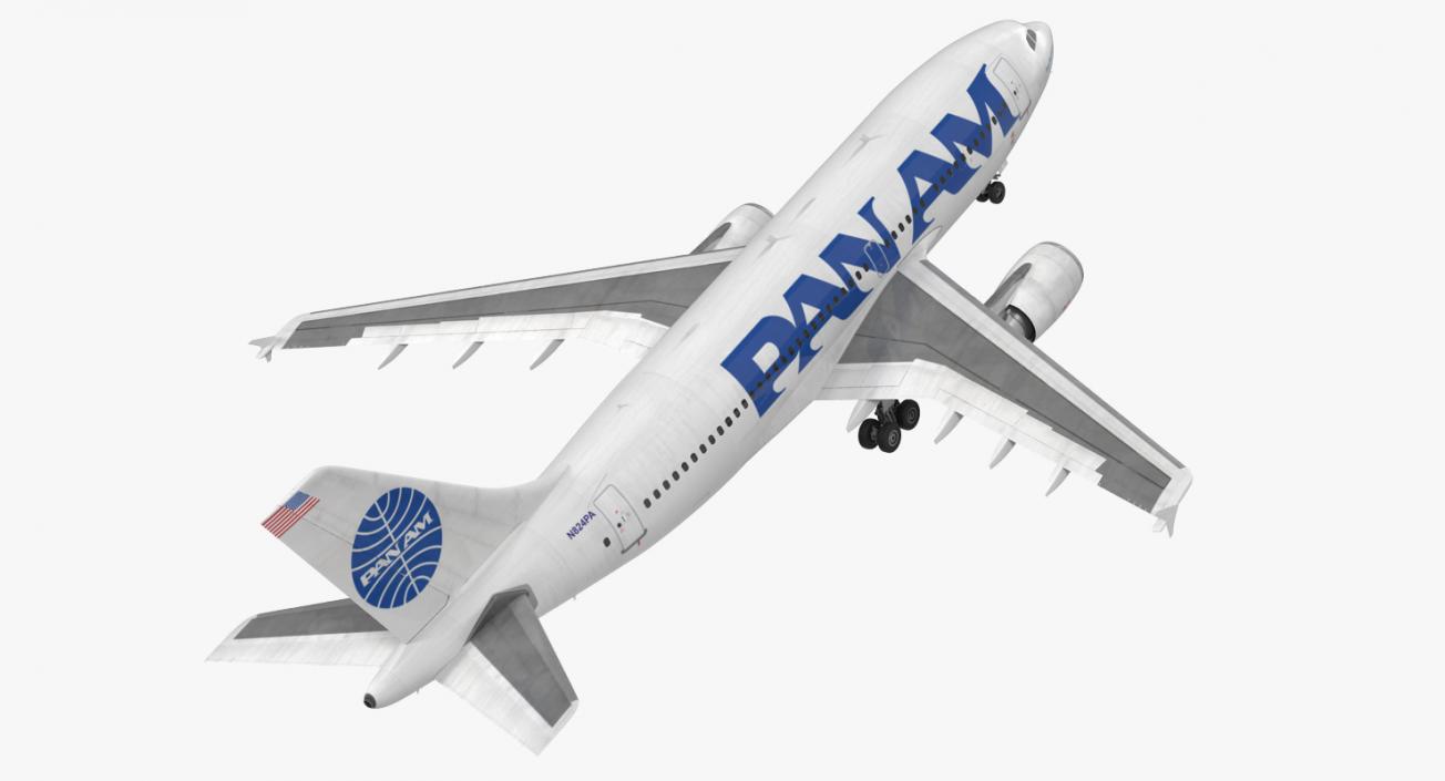 3D Airbus A310-300 Pan American model