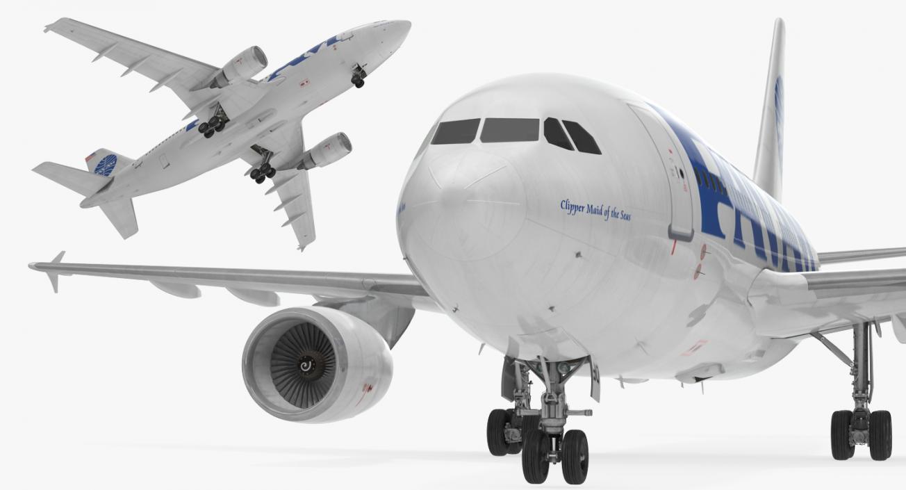 3D Airbus A310-300 Pan American model