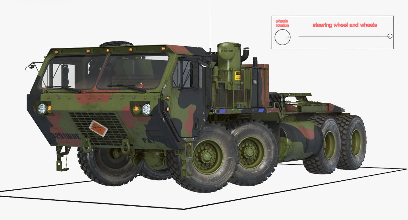 3D model Military Truck Oshkosh HEMTT M985 Rigged