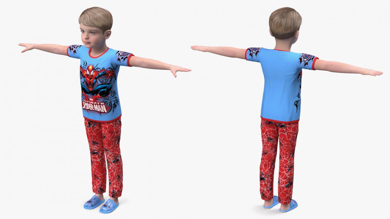 Child Boy Home Style Rigged 3D