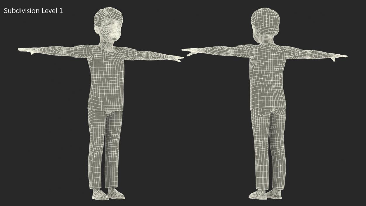 Child Boy Home Style Rigged 3D