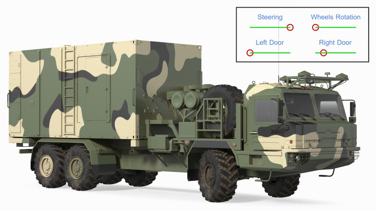 3D Command and Control Vehicle 50K6 Vityaz Camo Rigged