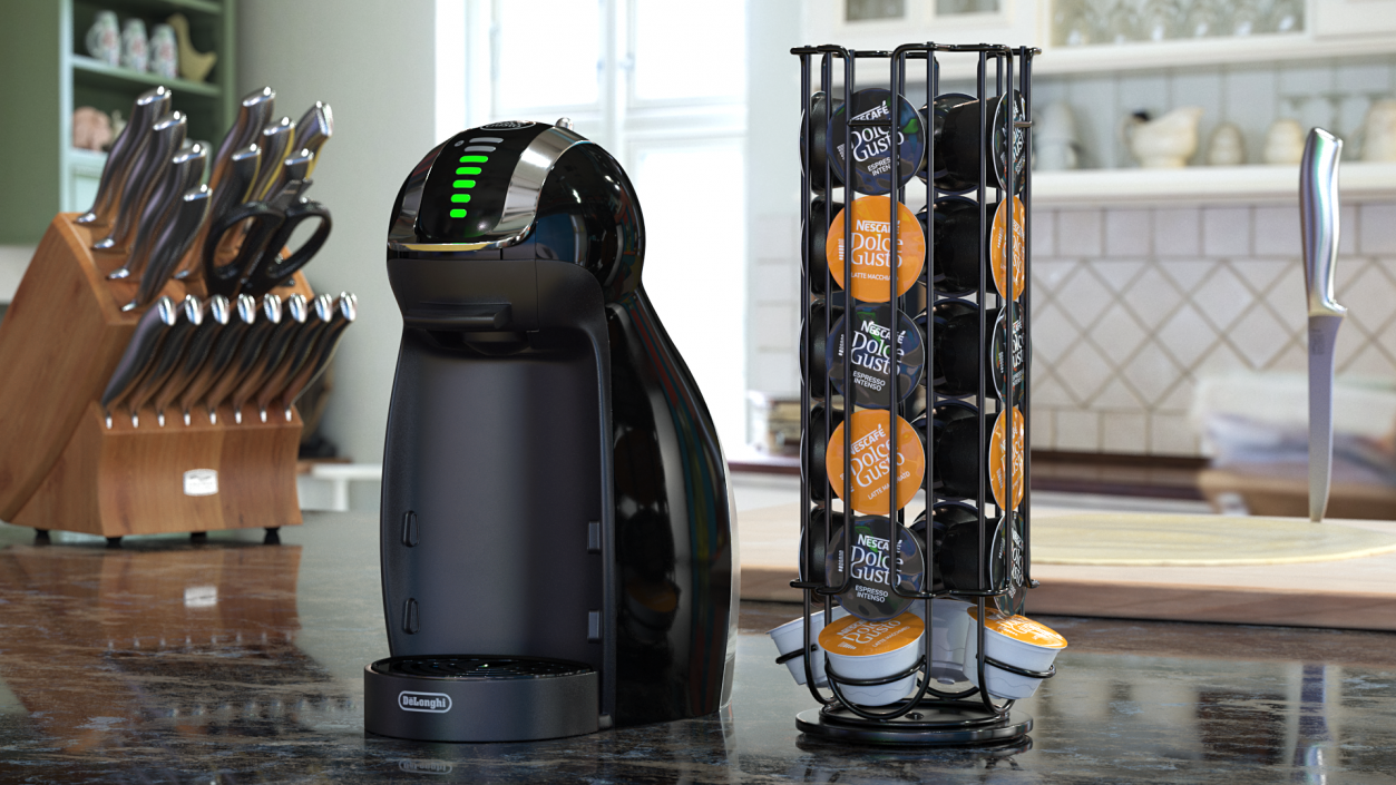 3D Nescafe Coffee Machine with Capsule Holder Black model