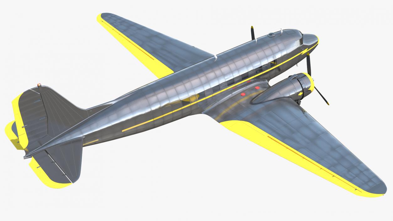 3D Vintage Airliner Rigged model