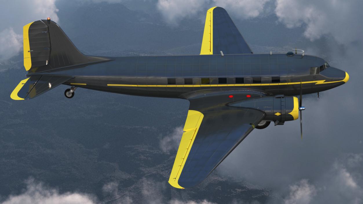 3D Vintage Airliner Rigged model