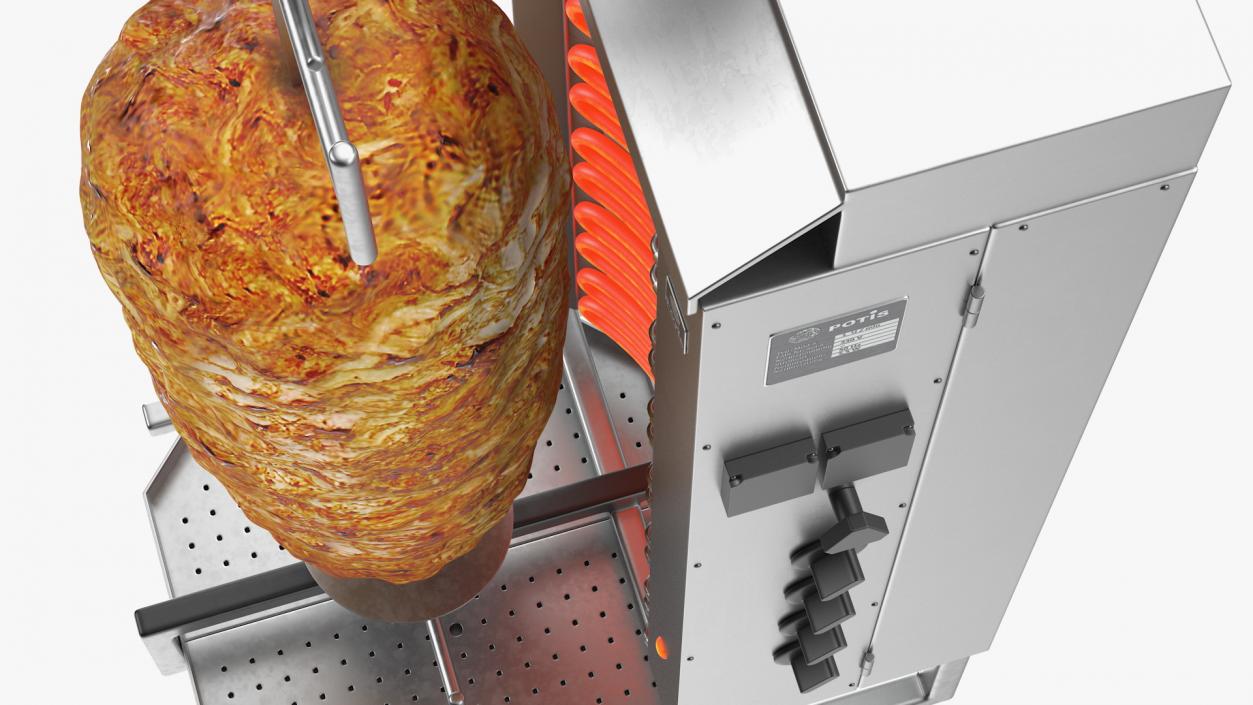 3D Potis Vertical Rotisserie Grill with Doner Kebab model
