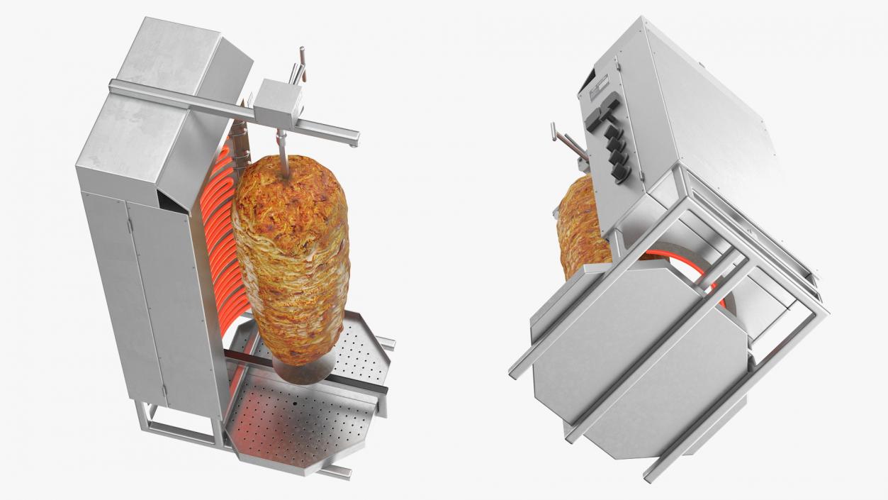 3D Potis Vertical Rotisserie Grill with Doner Kebab model