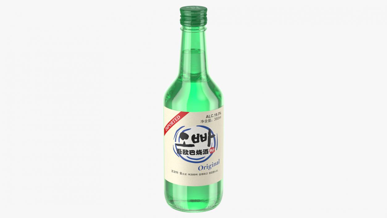 Soju Original Alcoholic Beverage 3D
