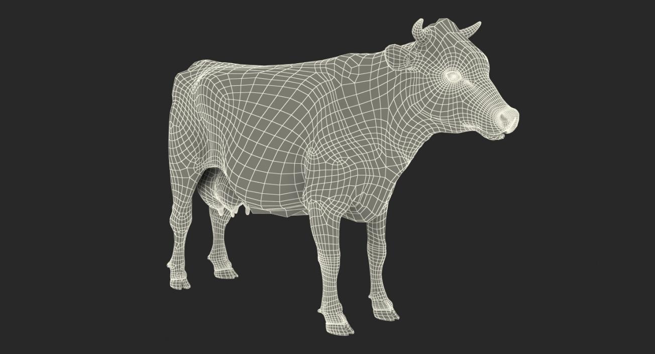 Cow with Fur Rigged 3D model