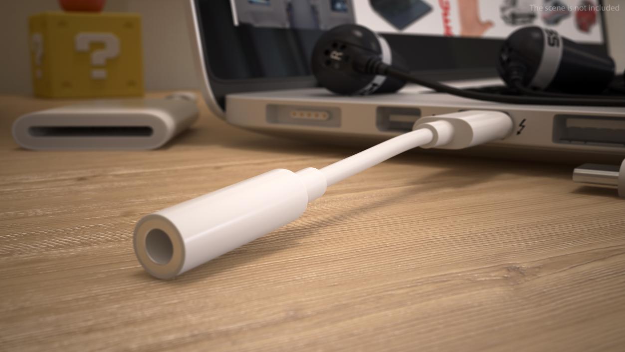 3D USB Type C to 3.5 mm Headphone Jack Adapter model