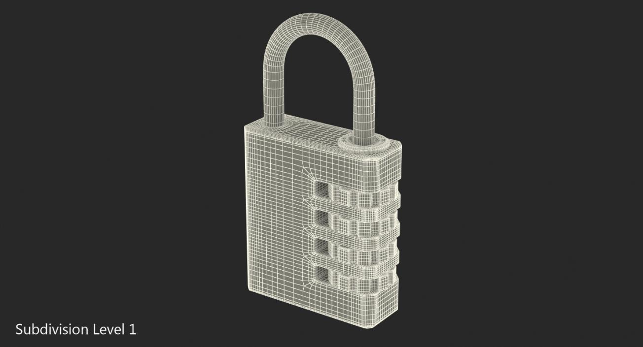 3D model Brass Combination Padlock