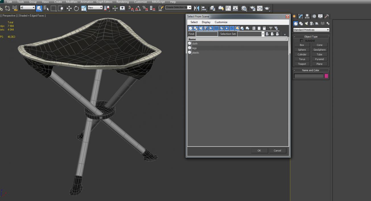 3D Telescopic Tripod Folding Chair