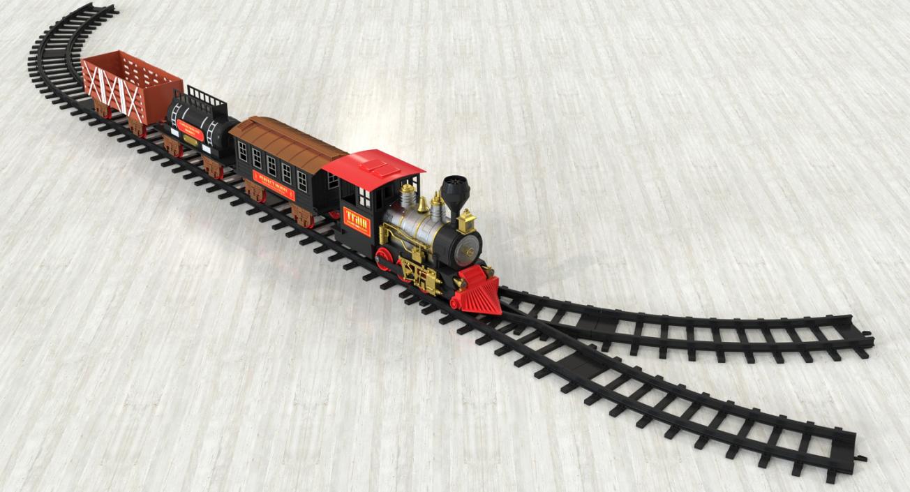3D Classical Train Toy Set Locomotive with Wagons