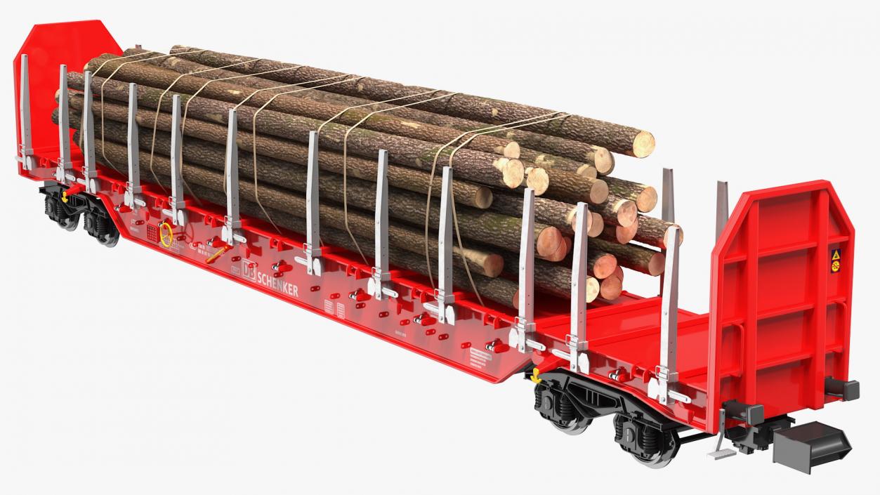 Rnoos 644 New Stake Wagon with Big Logs 3D model