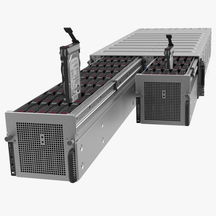 3D HPE Cloudline CL5200 Server with HDD Rigged model