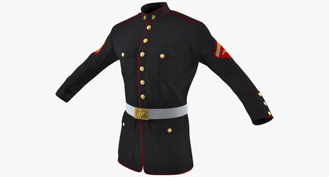 US Marine Corps Parade Jacket 3D model
