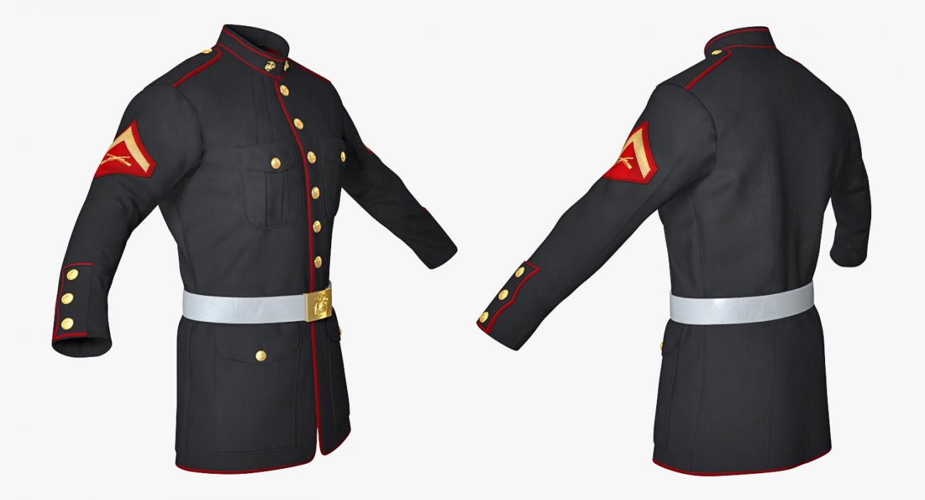 US Marine Corps Parade Jacket 3D model