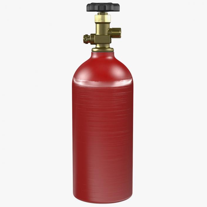 3D Aluminum Co2 Tank with Electric Red Epoxy