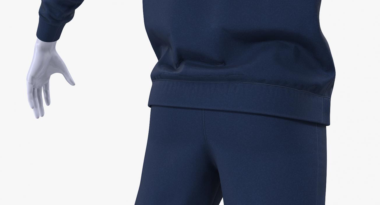 3D model Nike Sportswear Suit Blue Raised Hood on Mannequin