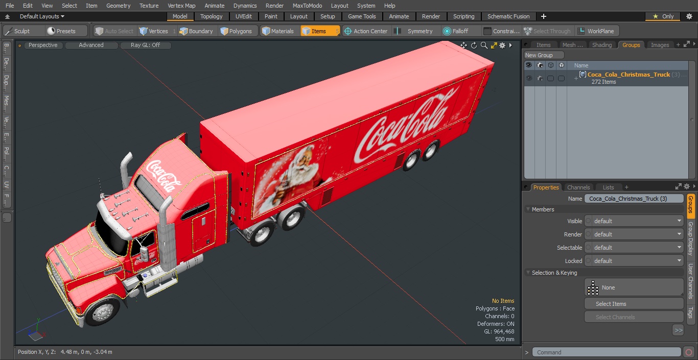 3D model Coca Cola Christmas Truck